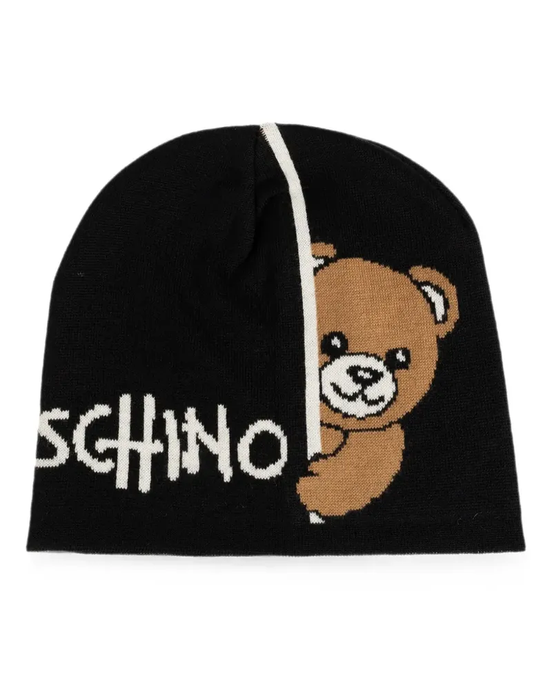 Moschino Beanie mit Teddy - Schwarz Schwarz