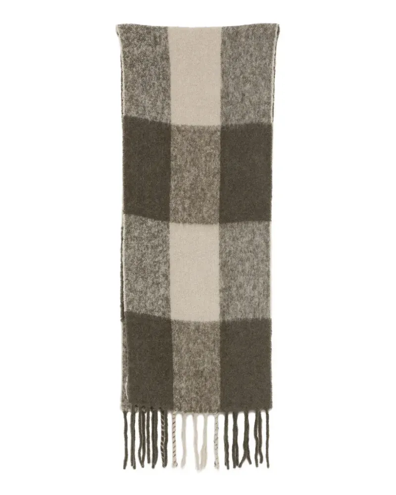 Eileen Fisher Karierter Schal mit Fransen - Grau Grau