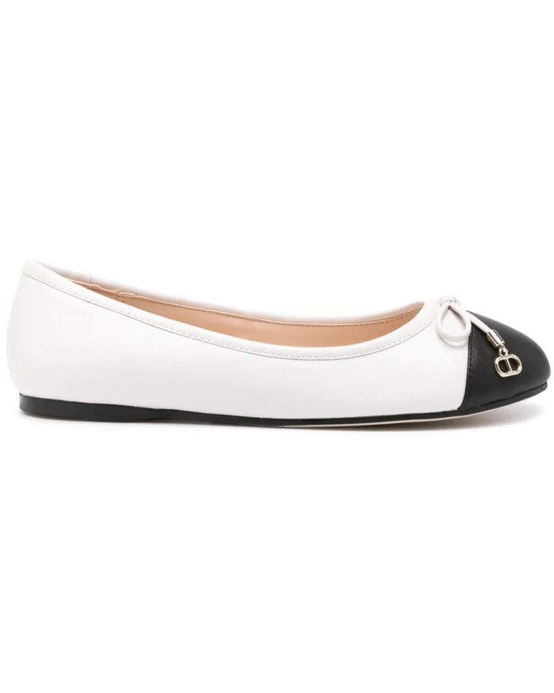 Twin-Set Ballerinas mit Schleife - Weiß Weiß