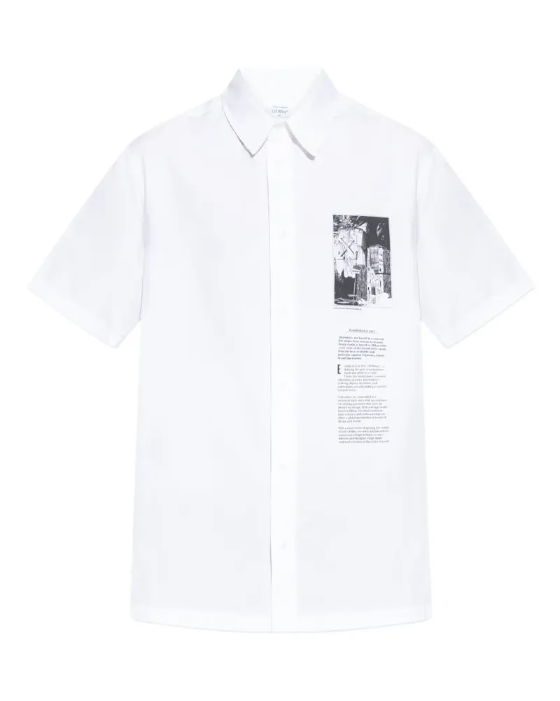 OFF-WHITE graphic-print cotton shirt - Weiß Weiß