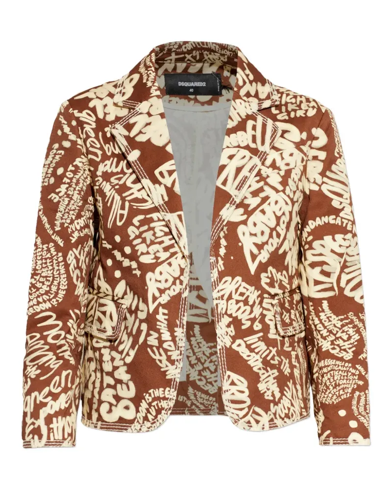 Dsquared2 Rebel Hibiscus Maggie Jacke - Braun Braun