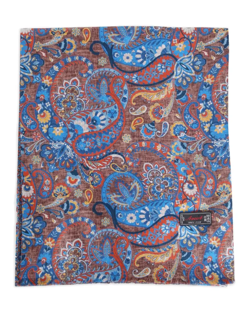 Ascot bi-fantasy paisley scarf - Blau Blau