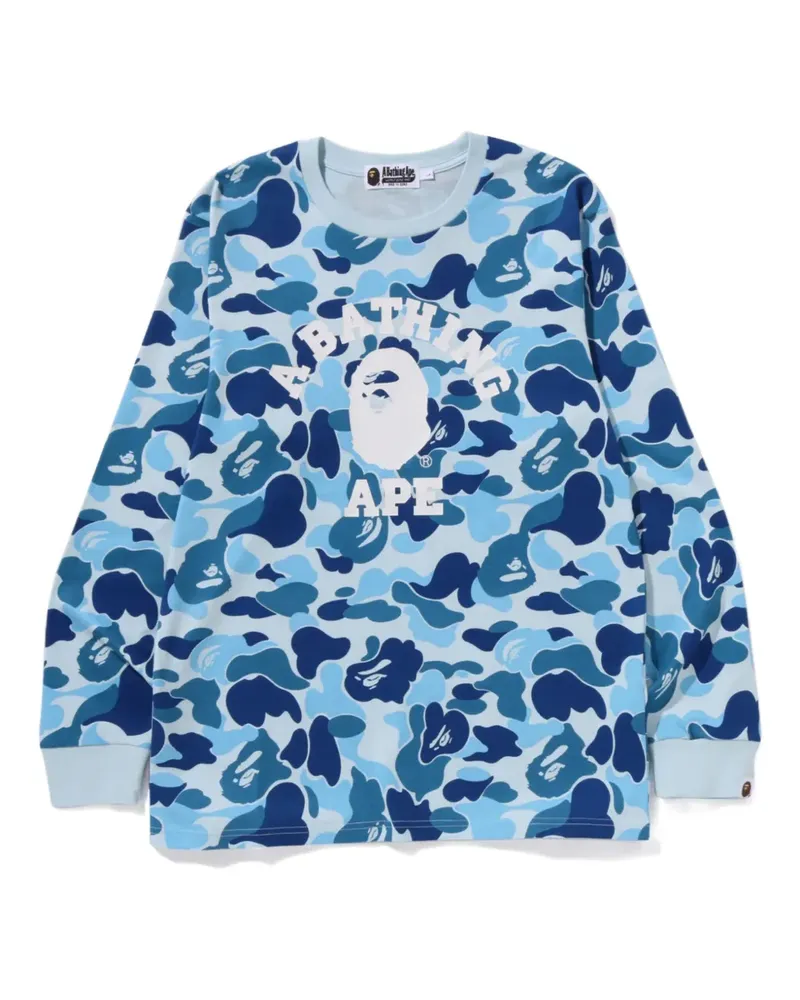 BAPE camouflage-print long sleeve T-shirt - Blau Blau