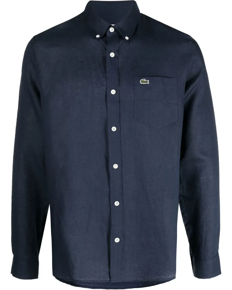 Lacoste Button-down-Hemd mit Logo - Blau Blau