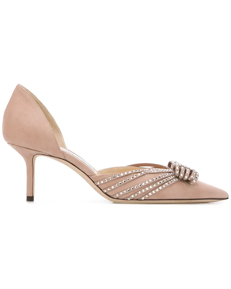 Jimmy Choo Kaitence Pumps mit kristallverzierter Schleife - Nude Nude