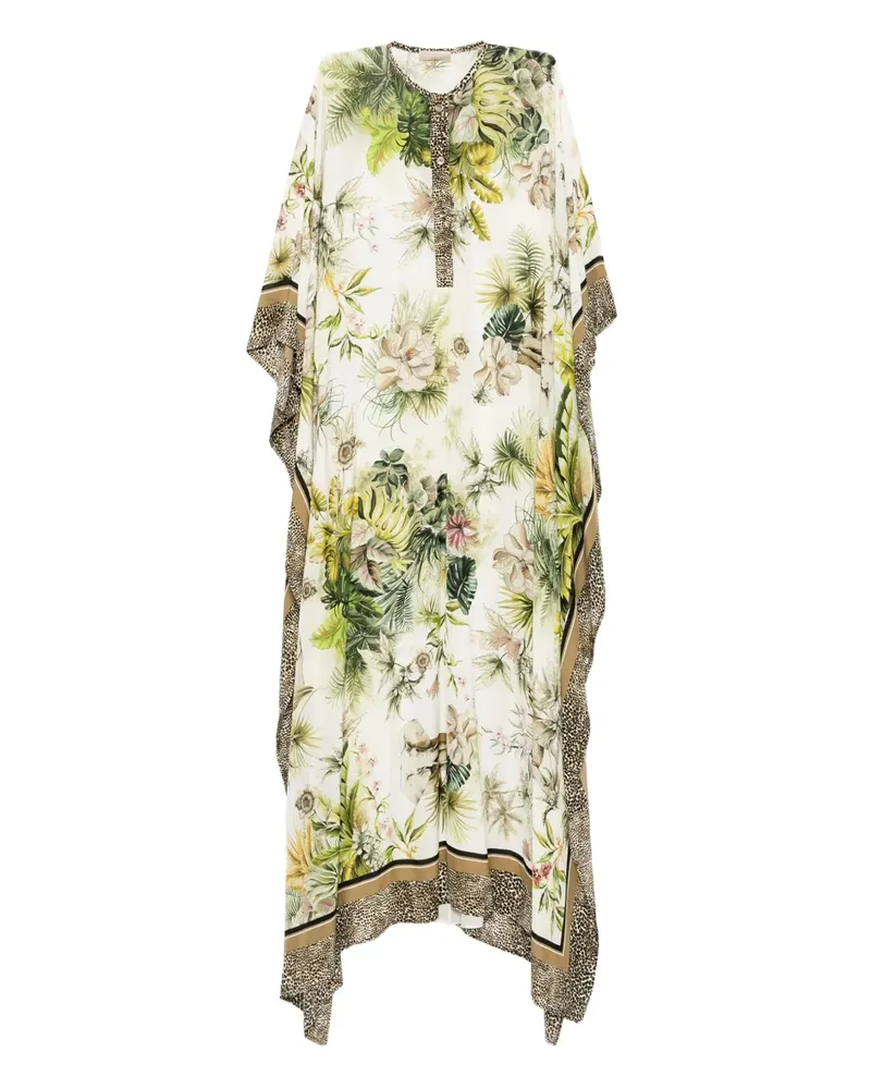 Elie Saab Chiffon-Kaftan mit Savannah-Print - Grün Grün
