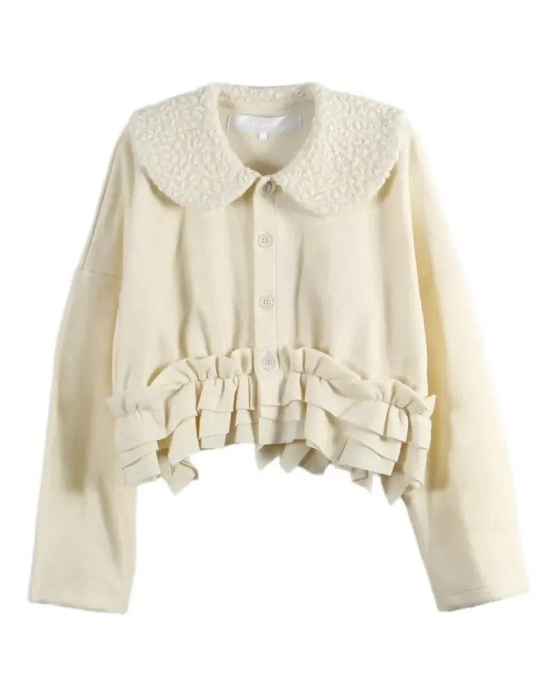 Comme des Garçons ruffled cardigan - Nude Nude