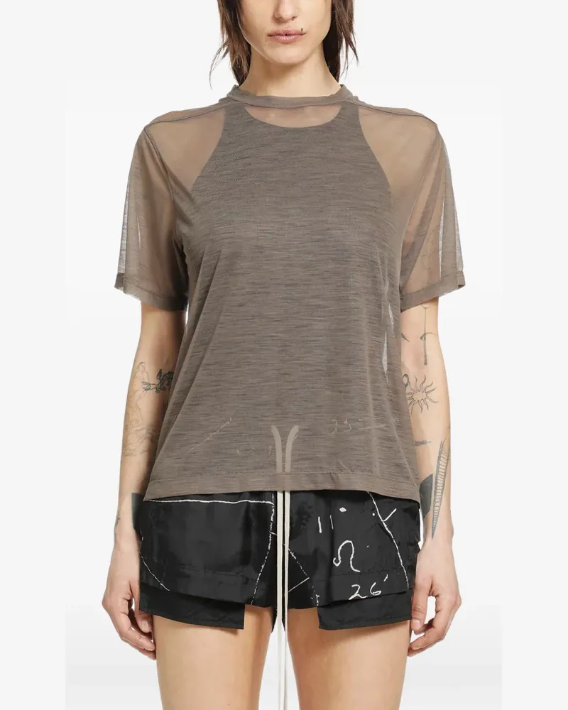 Rick Owens sheer T-shirt - Braun Braun