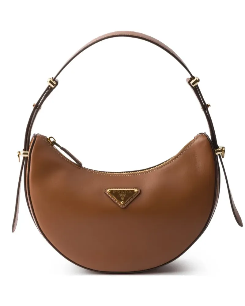 Prada Mini Arqué Schultertasche - Braun Braun