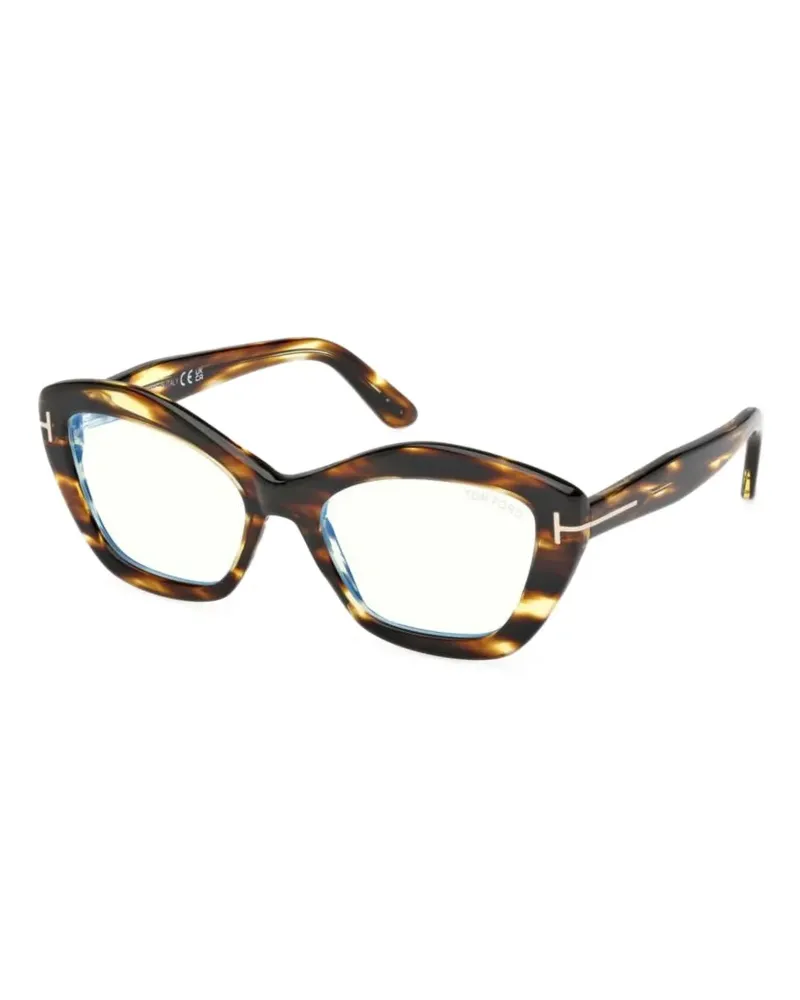 Tom Ford Eckige Brille in Schildpattoptik - Braun Braun