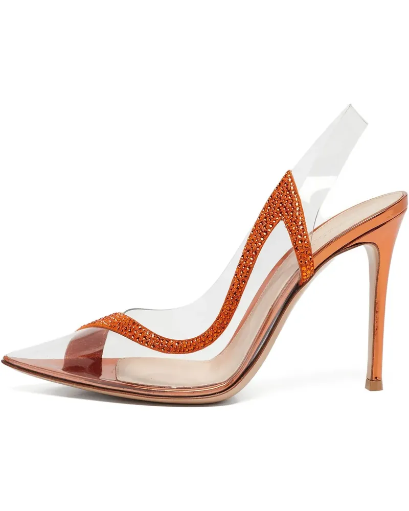 Gianvito Rossi Pre-owned Hortensia Pumps mit Kristallverzierung 105mm - Orange Orange