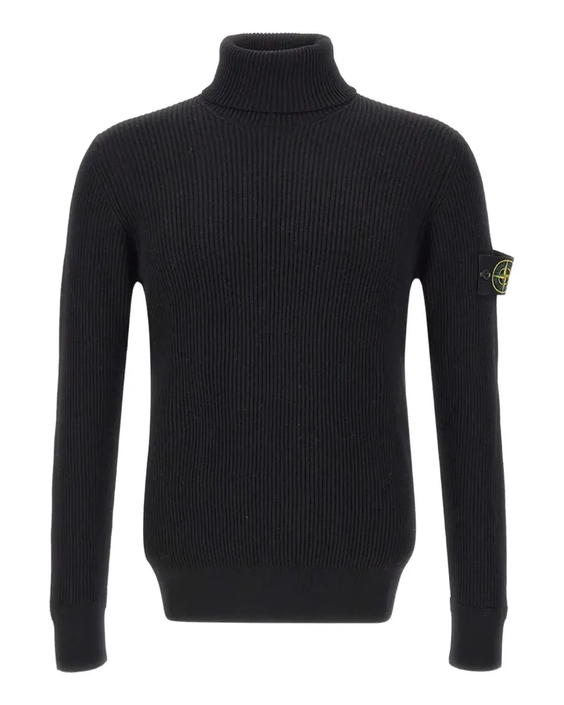 Stone Island 5100052 full rib rws wool sweater - Schwarz Schwarz