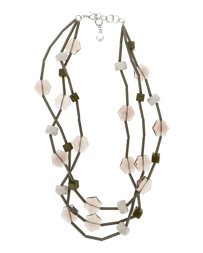 Emporio Armani geometric-beads multi-strap necklace - Braun Braun