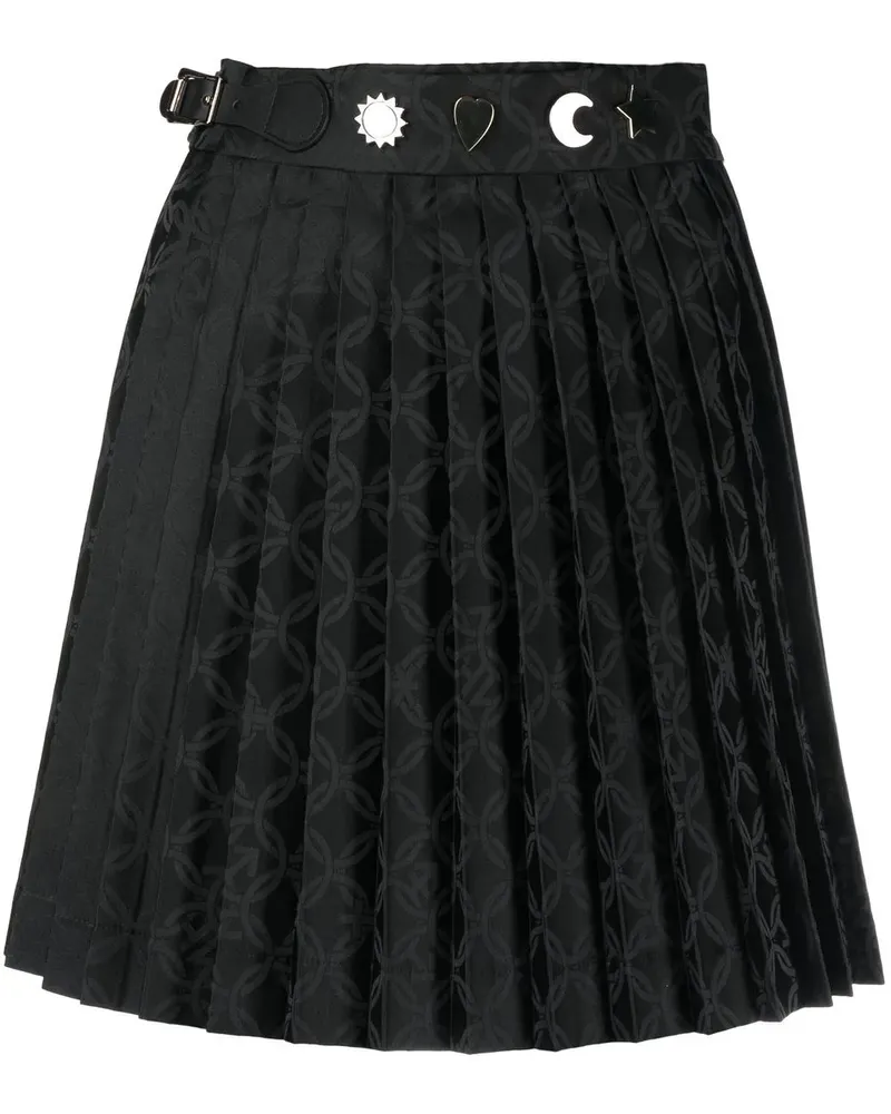 Charles Jeffrey Loverboy Faltenrock mit Jacquardmuster - Schwarz Schwarz