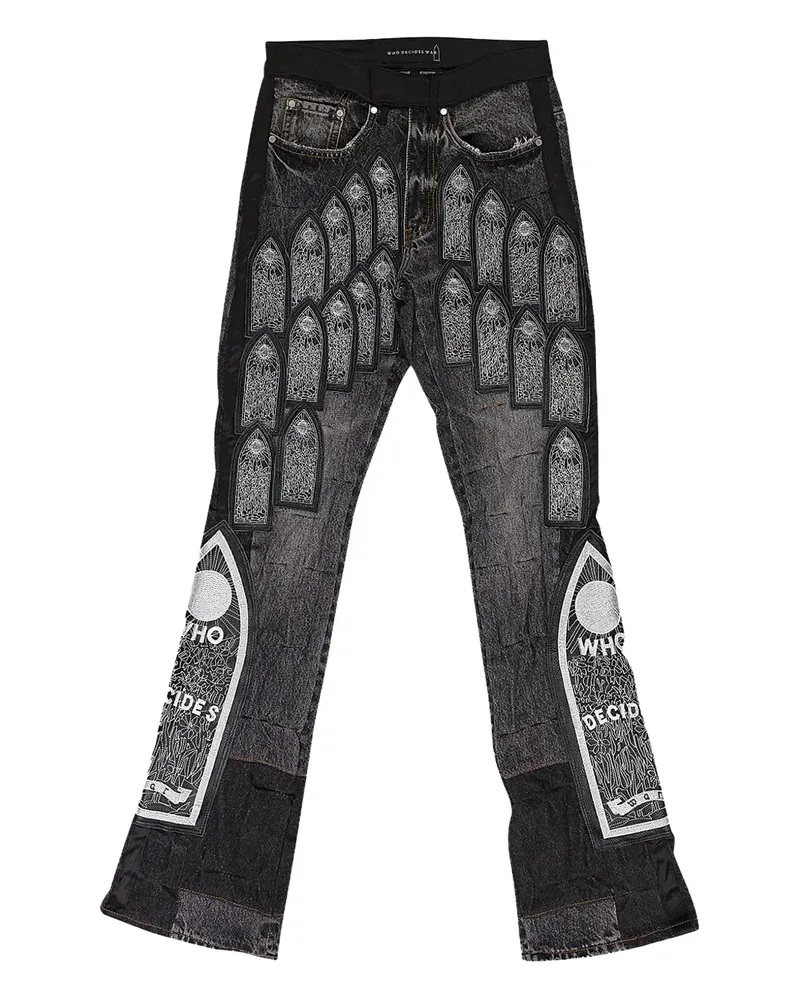 WHO DECIDES WAR Jeans mit Patches - Schwarz Schwarz