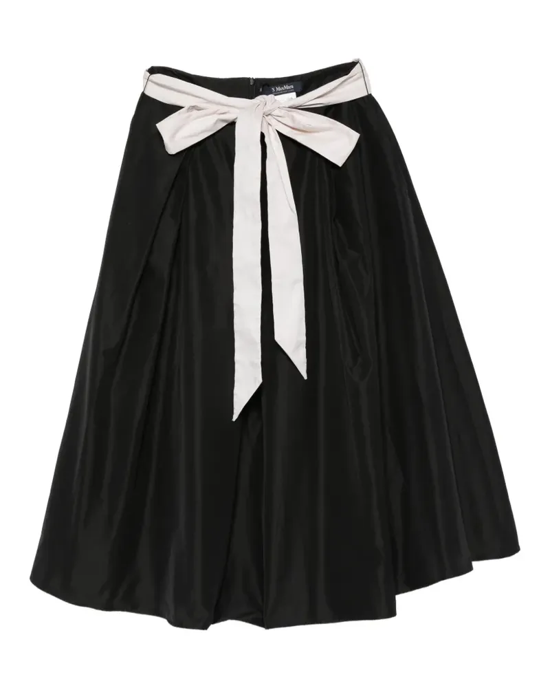 Max Mara bow-detail pleated skirt - Schwarz Schwarz