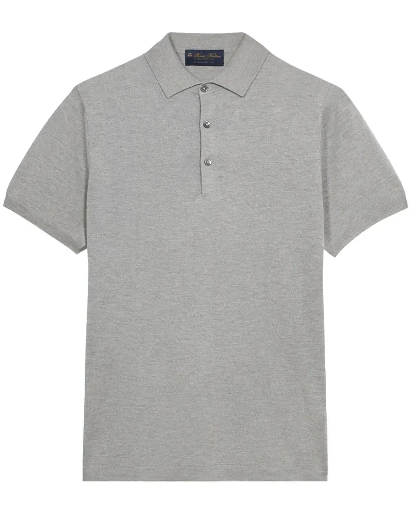 Brooks Brothers Fein gestricktes Poloshirt - Grau Grau