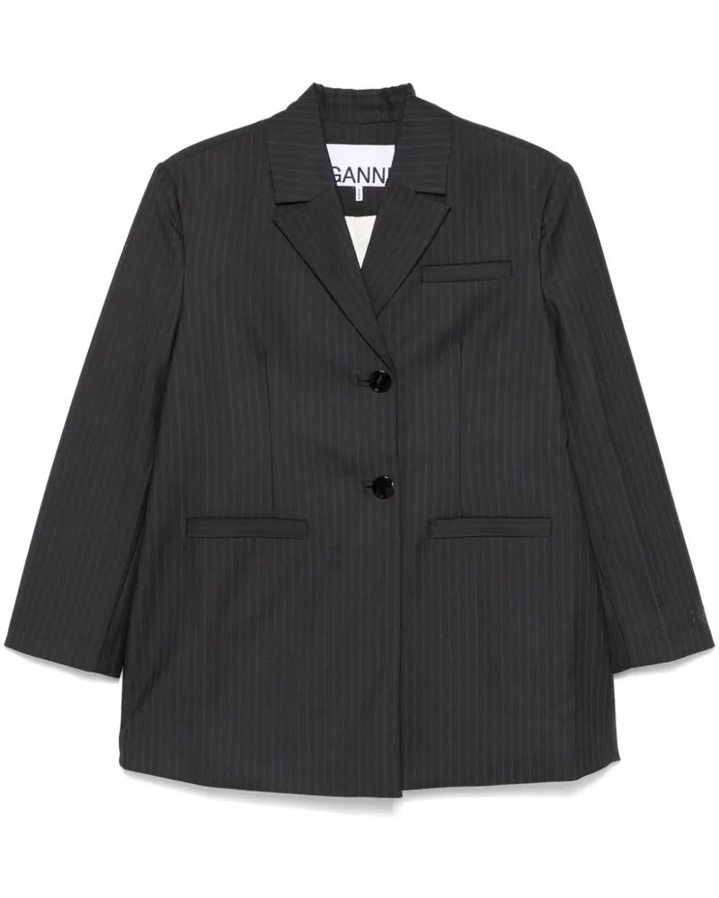 Ganni Sakko mit Nadelstreifen - Grau Grau