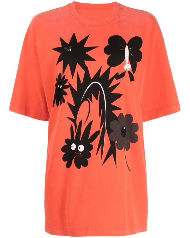 JNBY T-Shirt mit grafischem Print - Orange Orange