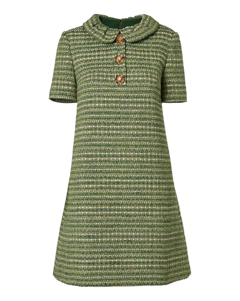 Carolina Herrera New York button-up tweed shift mini dress - Grün Grün