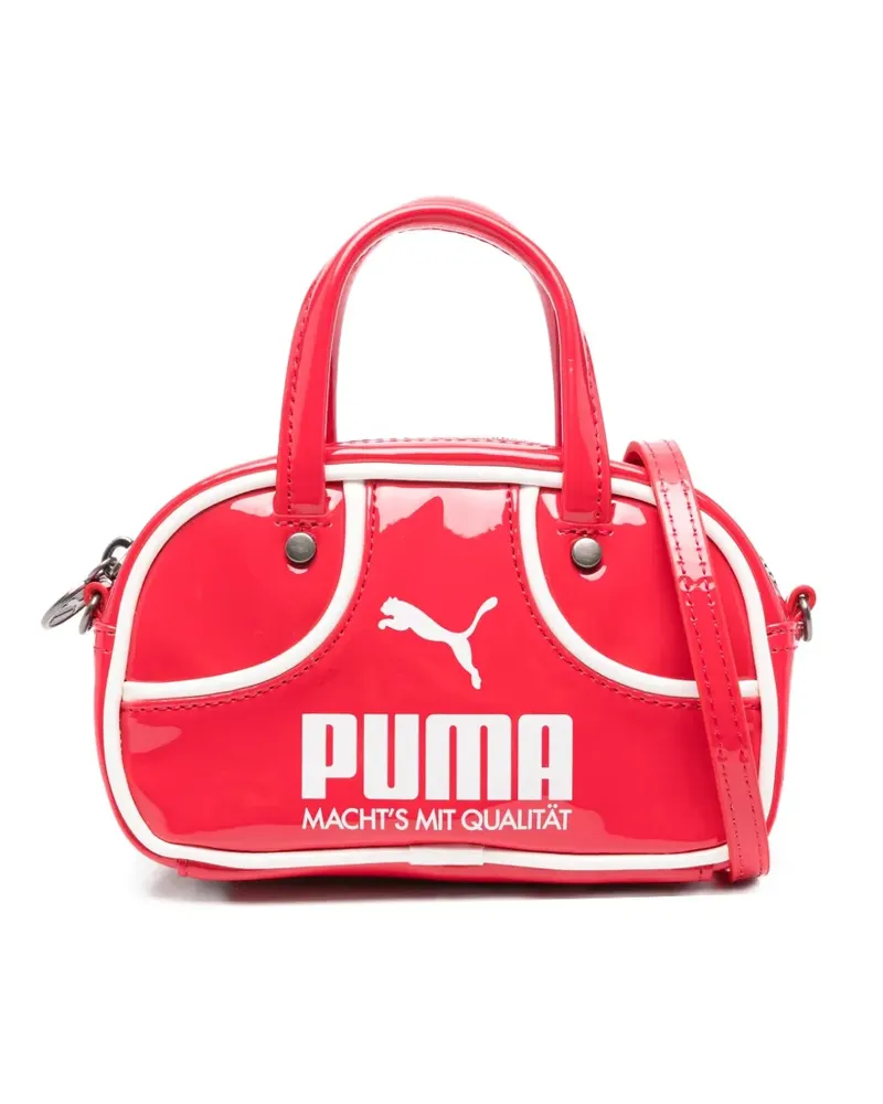 Puma 1976 Micro 1L Grip Tasche aus Lackleder - Rot Rot