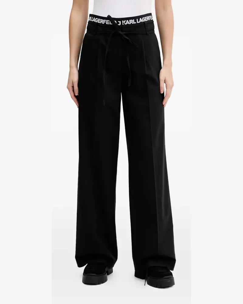Karl Lagerfeld Hose mit Logo-Bund - Schwarz Schwarz