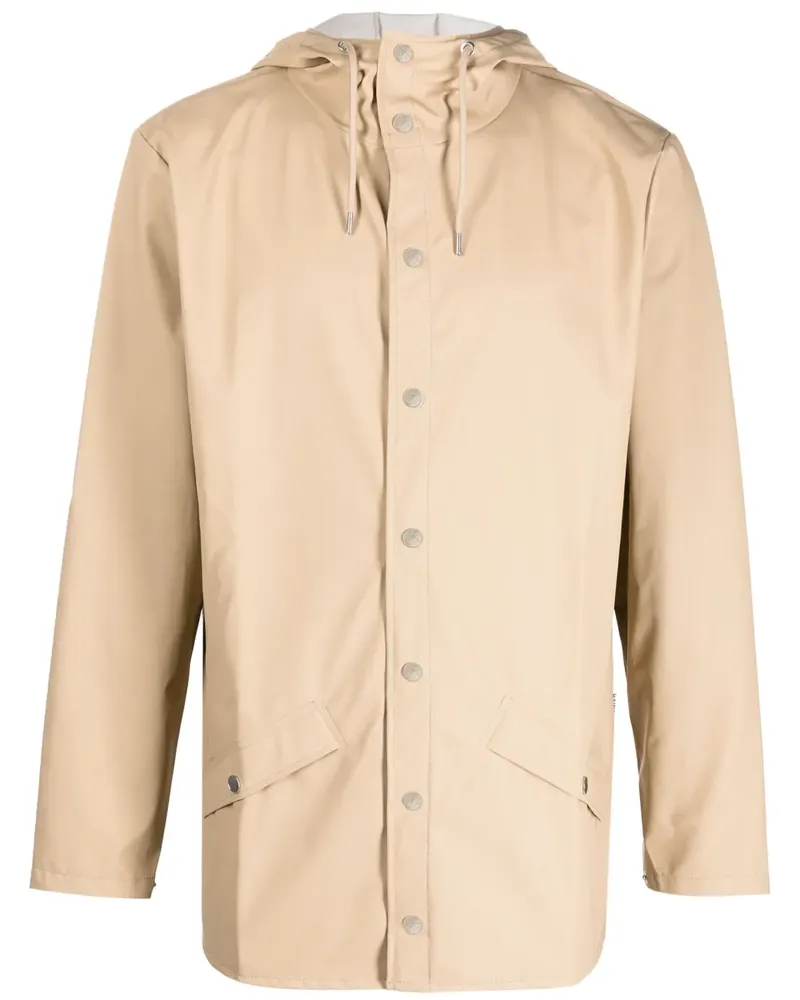 RAINS Wasserdichte Kapuzenjacke - Nude Nude