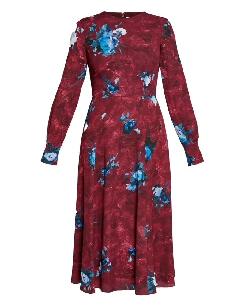 Erdem Midikleid mit Blumen-Print - Rot Rot