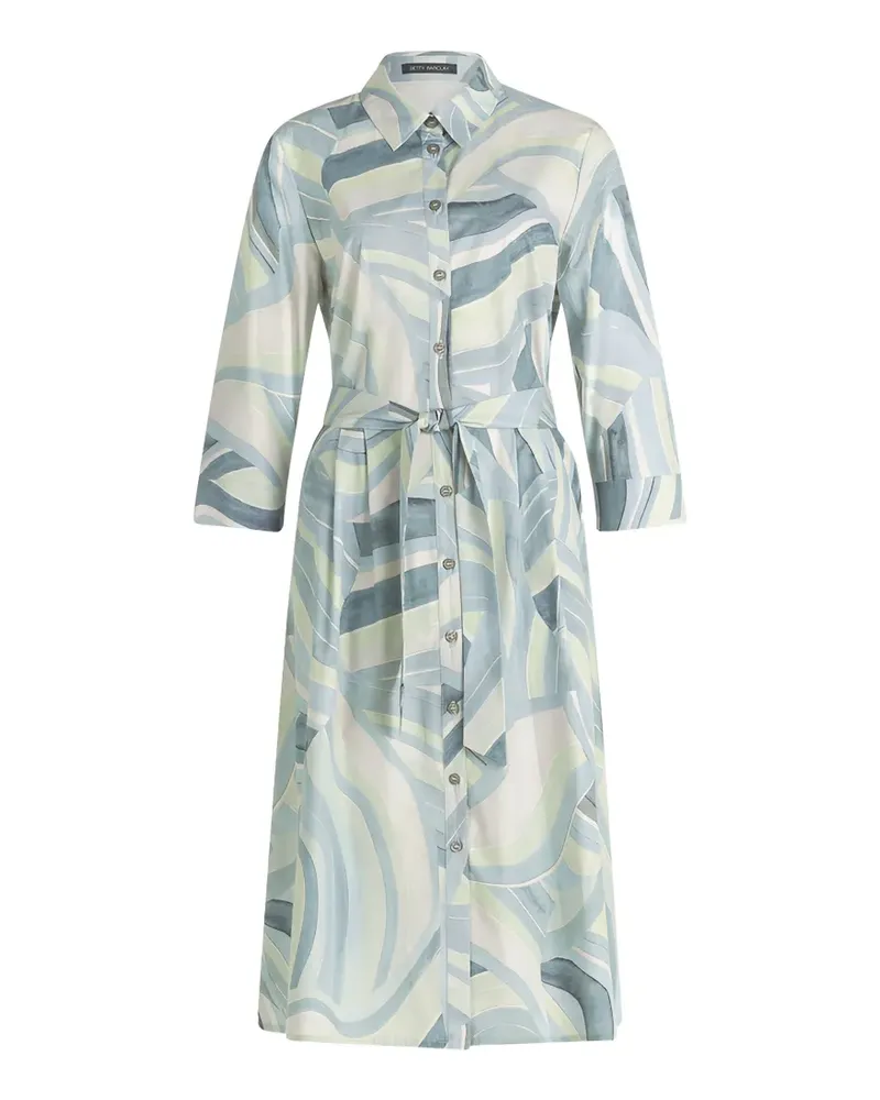 Betty Barclay abstract-print belted dress - Blau Blau