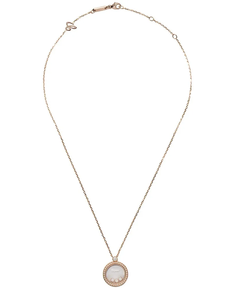 Chopard 18kt 'Happy Diamonds Icons' Rotgoldhalskette mit Diamant - Rosa Rosa
