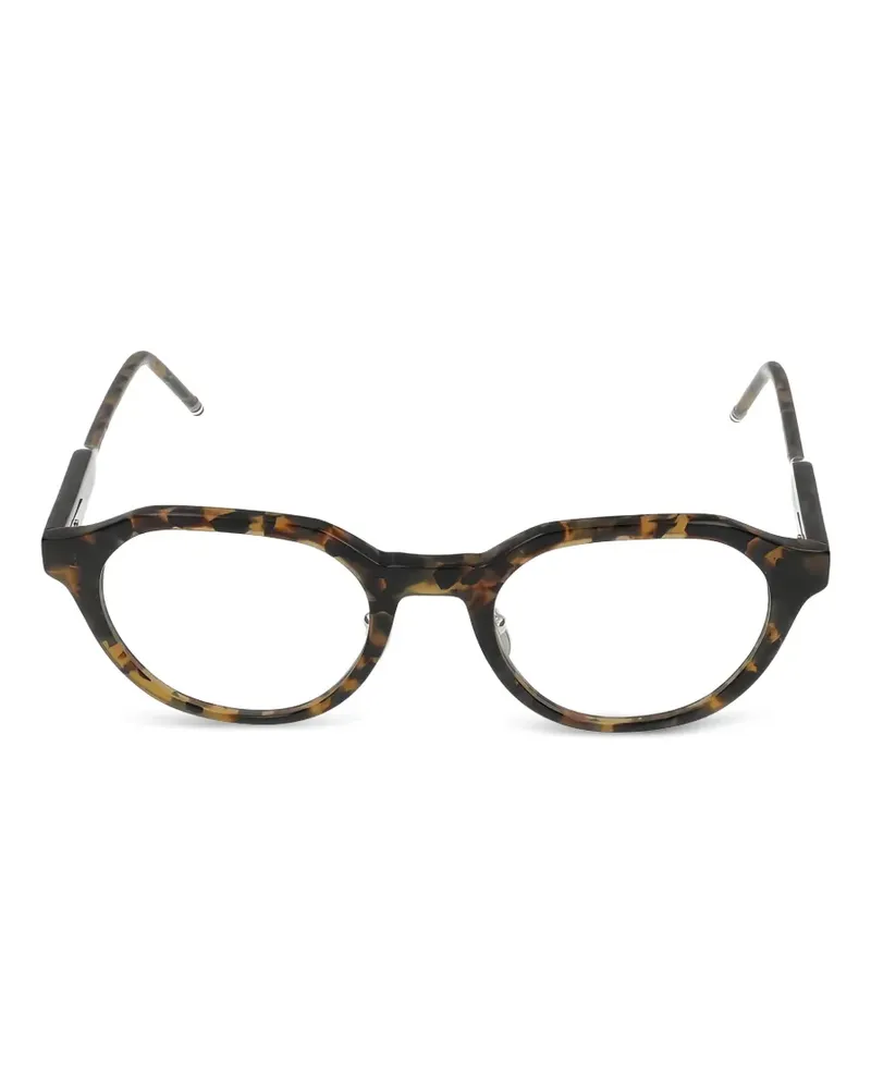 Thom Browne tortoiseshell-effect round-frame glasses - Braun Braun