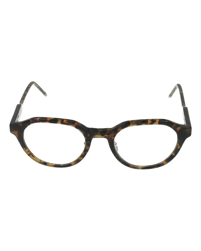 Thom Browne tortoiseshell-effect round-frame glasses - Braun Braun