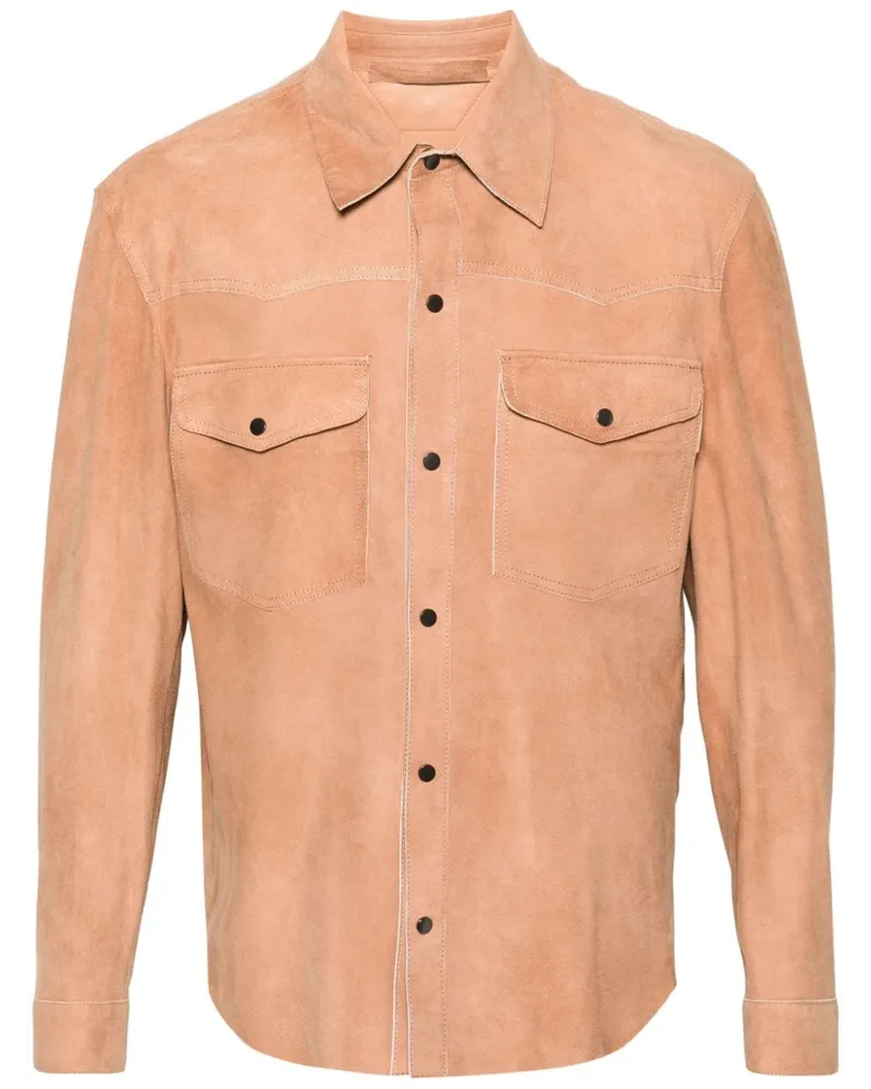 Salvatore Santoro Westernhemd aus Wildleder Orange