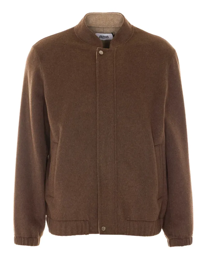Alpha Studio zip-up bomber jacket - Braun Braun