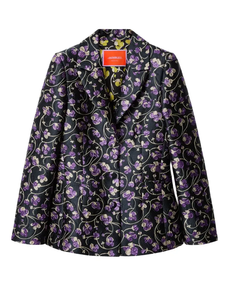 La DoubleJ jacquard floral blazer - Schwarz Schwarz