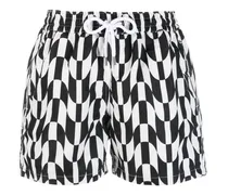 Karierte Copacabana Badeshorts - Schwarz