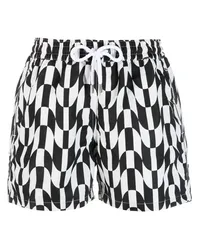 Frescobol Carioca Karierte Copacabana Badeshorts Schwarz