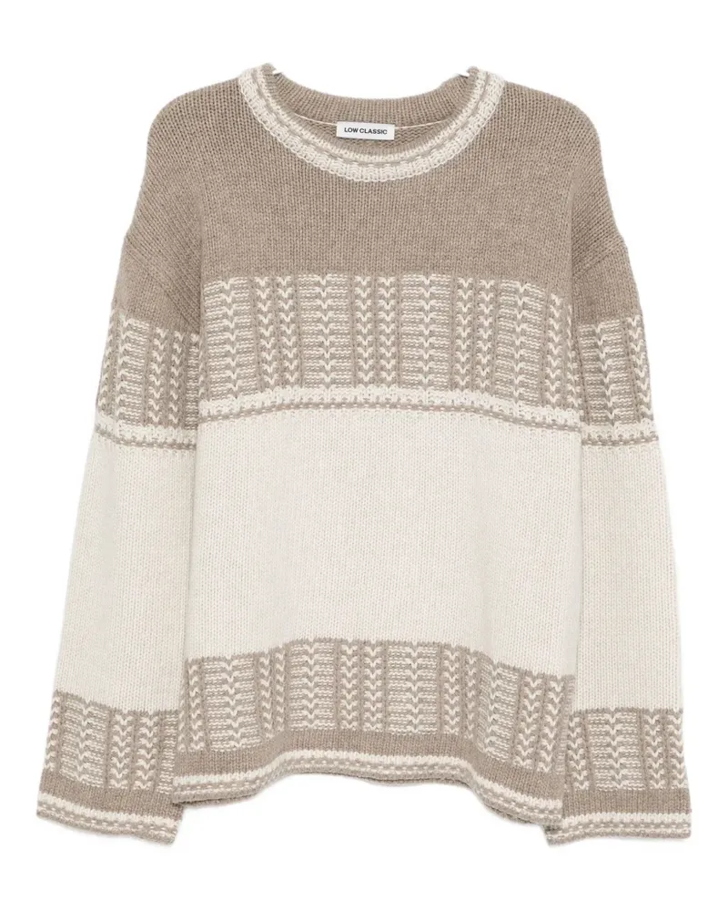 LOW CLASSIC Zweifarbiger Pullover - Nude Nude