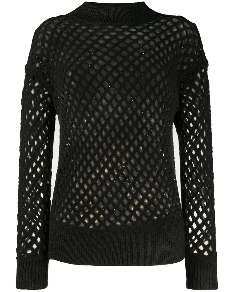 Fabiana Filippi Strickpullover in Netzoptik - Grau Grau