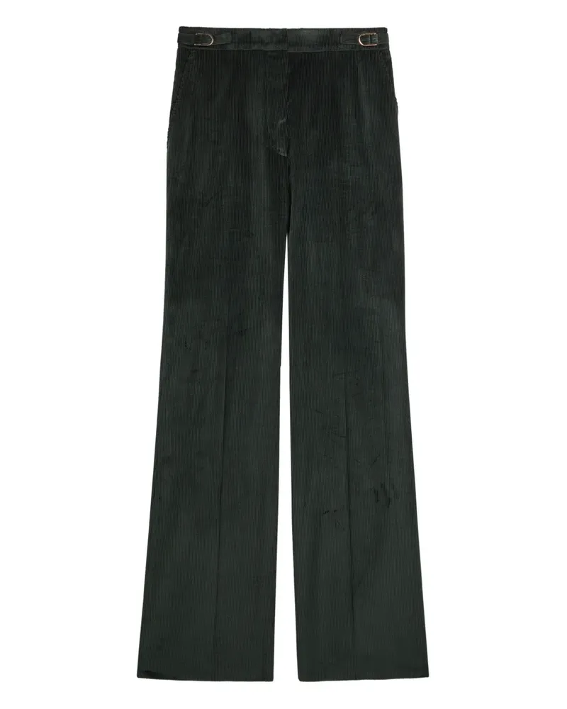 Gabriela Hearst buckled corduroy straight trousers - Grün Grün