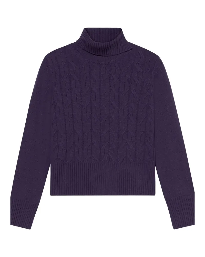 Brooks Brothers Rollkragenpullover mit Zopfmuster - Violett Violett