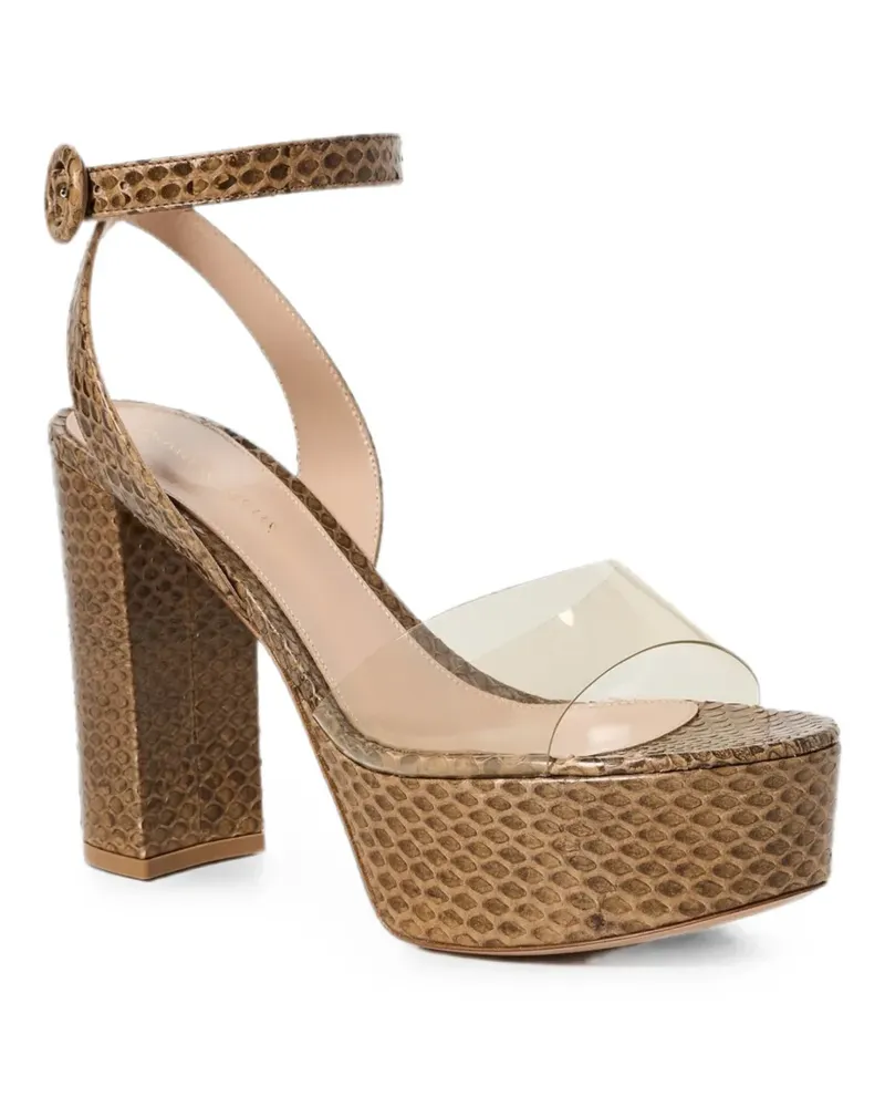 Gianvito Rossi Maya snake-effect platform sandals - Braun Braun