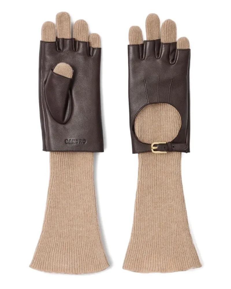 Sandro Handschuhe im Layering-Look - Braun Braun