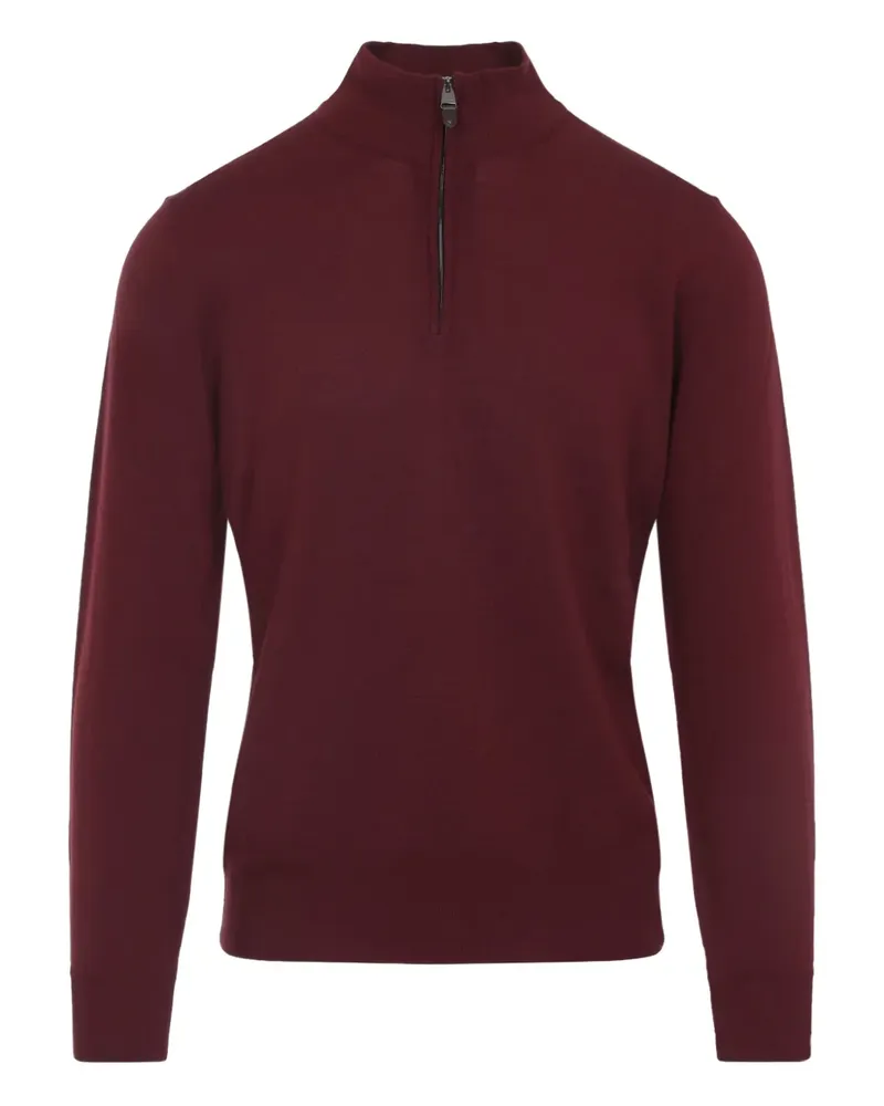 Canali Pullover mit Reißverschluss - Rot Rot
