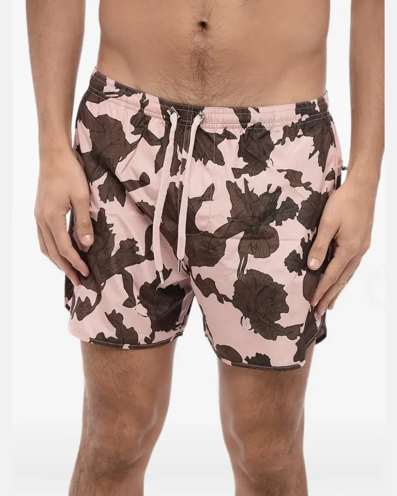 Neil Barrett floral-print drawstring swim shorts - Braun Braun