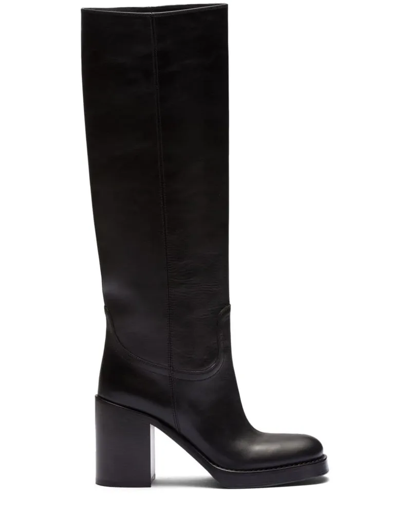 Prada Kniehohe Stiefel 90mm - Schwarz Schwarz
