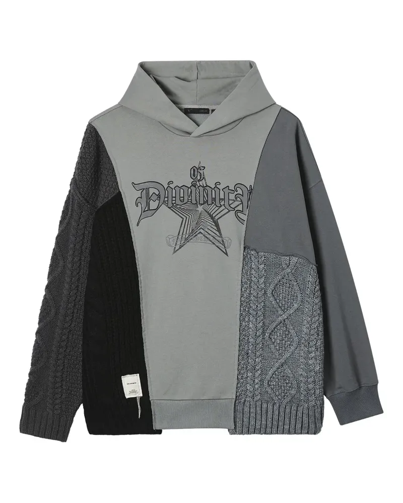 FIVE CM Hoodie mit Zopfmuster-Einsätzen - Grau Grau