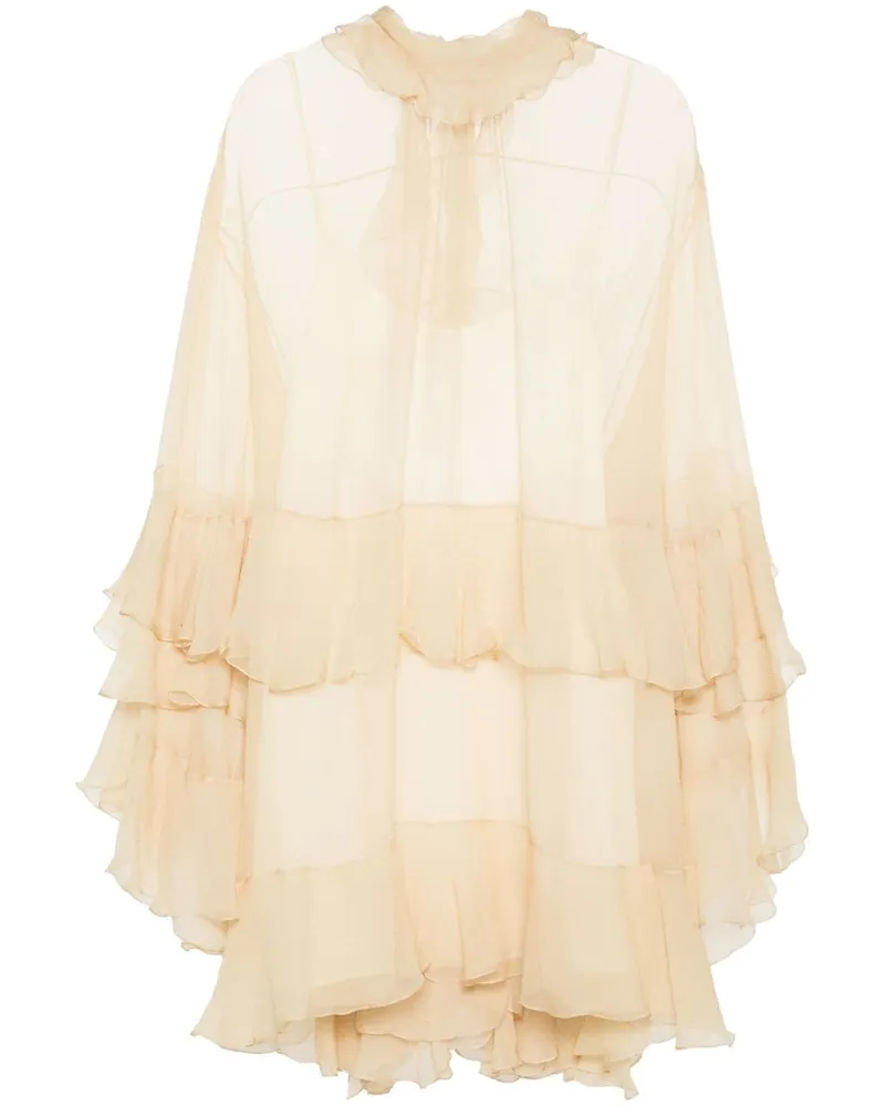 Chloé Minikleid mit Rüschen - Nude Nude