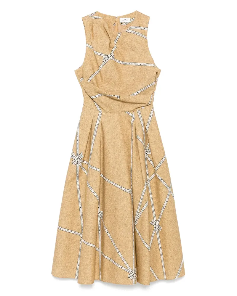 Elisabetta Franchi Gemustertes Midikleid - Nude Nude