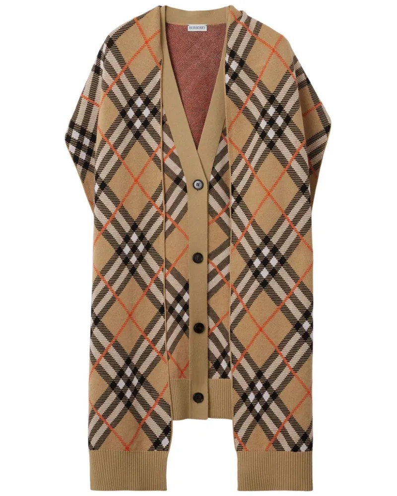 Burberry Ärmelloser Cardigan und Schal - Nude Nude